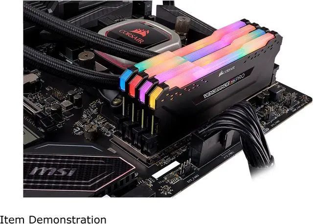 Alt view image 4 of 5 - CORSAIR Vengeance RGB Pro 64GB (4 x 16GB) DDR4 3466 (PC4 27700) Desktop Memory Model CMW64GX4M4C3466C16