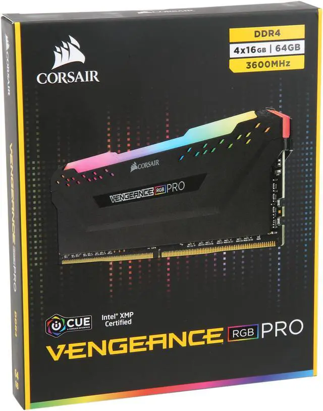 Alt view image 5 of 5 - CORSAIR Vengeance RGB Pro 64GB (4 x 16GB) DDR4 3600 (PC4 28800) Desktop Memory Model CMW64GX4M4K3600C18