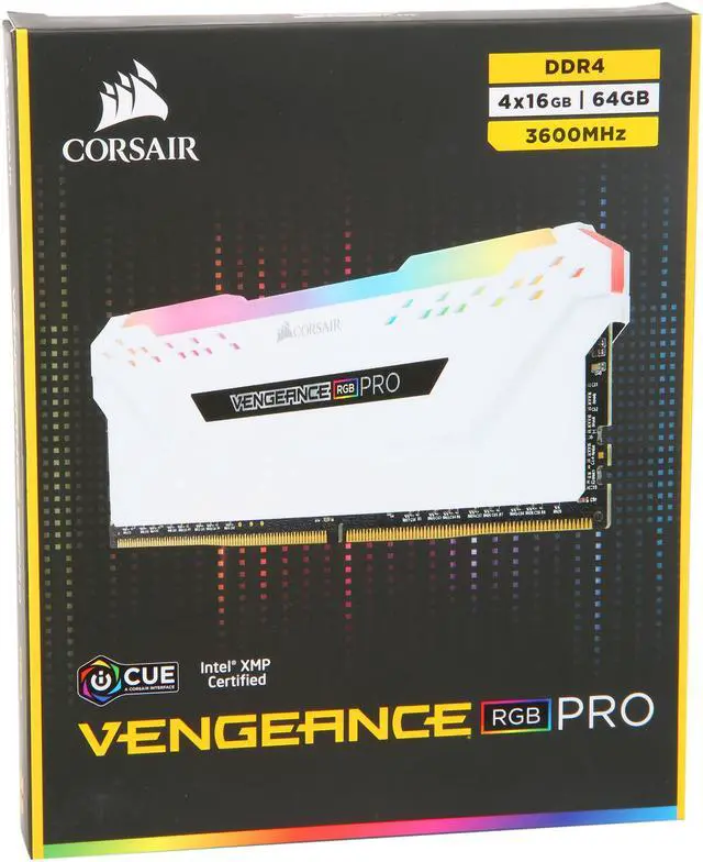 Alt view image 4 of 4 - CORSAIR Vengeance RGB Pro 64GB (4 x 16GB) DDR4 3600 (PC4 28800) Desktop Memory Model CMW64GX4M4K3600C18W
