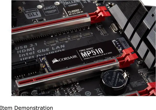 Alt view image 7 of 13 - Corsair Force MP510 M.2 2280 1.92TB PCI-Express 3.0 x4, NVMe 1.3 3D TLC Internal Solid State Drive (SSD) CSSD-F1920GBMP510