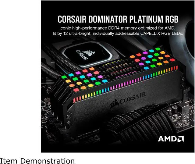 Alt view image 4 of 7 - CORSAIR DOMINATOR PLATINUM RGB (AMD Ryzen Ready) 16GB (2 x 8GB) DDR4 3200 (PC4 25600) AMD Optimized Desktop Memory Model CMT16GX4M2Z3200C16