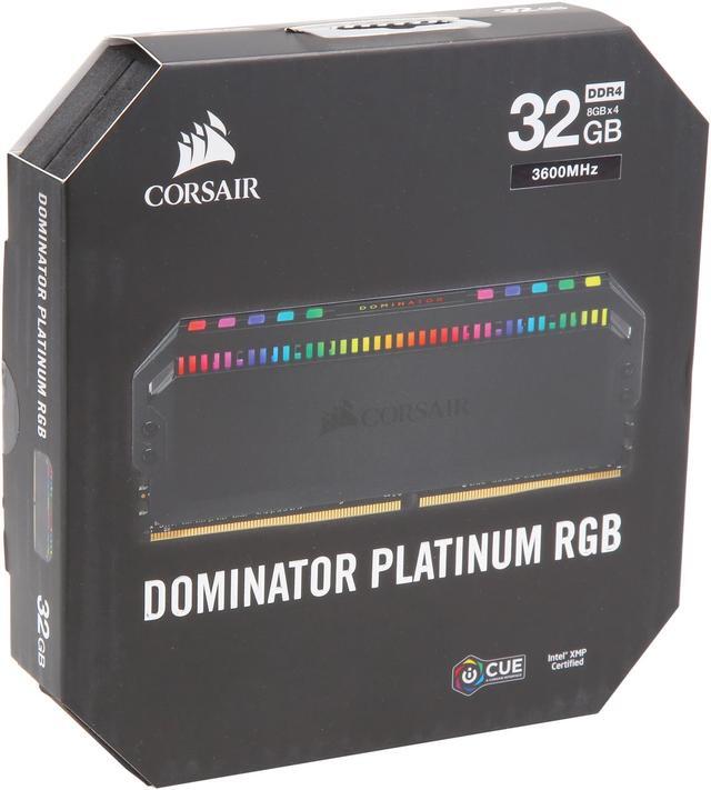 Alt view image 6 of 6 - CORSAIR Dominator Platinum RGB 32GB (4 x 8GB) DDR4 3600 (PC4 28800) Desktop Memory Model CMT32GX4M4C3600C18