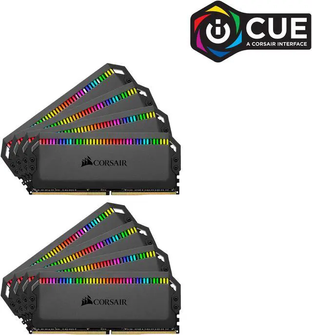 Main image of CORSAIR Dominator Platinum RGB 128GB (8 x 16GB) DDR4 3200 (PC4 25600) Desktop Memory Model CMT128GX4M8C3200C16