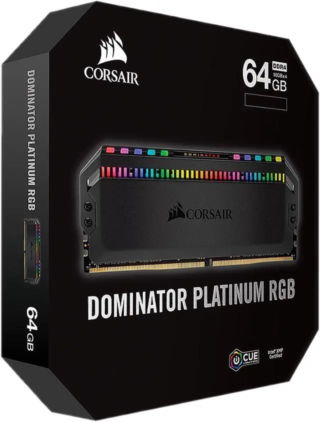 Alt view image 5 of 5 - CORSAIR Dominator Platinum RGB 64GB (4 x 16GB) DDR4 3466 (PC4 27700) Desktop Memory Model CMT64GX4M4C3466C16