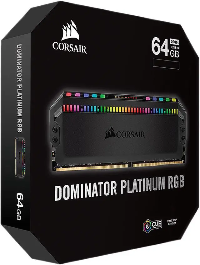 Alt view image 5 of 5 - CORSAIR Dominator Platinum RGB 64GB (4 x 16GB) DDR4 3600 (PC4 28800) Desktop Memory Model CMT64GX4M4K3600C16