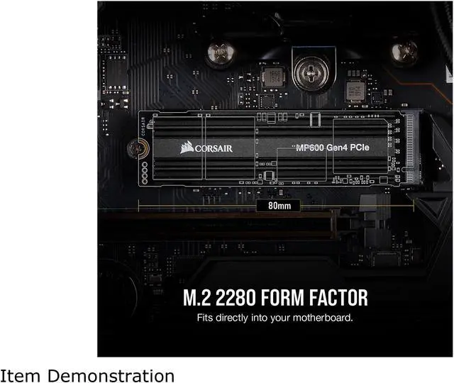 Alt view image 5 of 7 - Corsair Force MP600 M.2 2280 2TB PCI-Express Gen 4.0 x4 NVMe 3D TLC Internal Solid State Drive (SSD) CSSD-F2000GBMP600