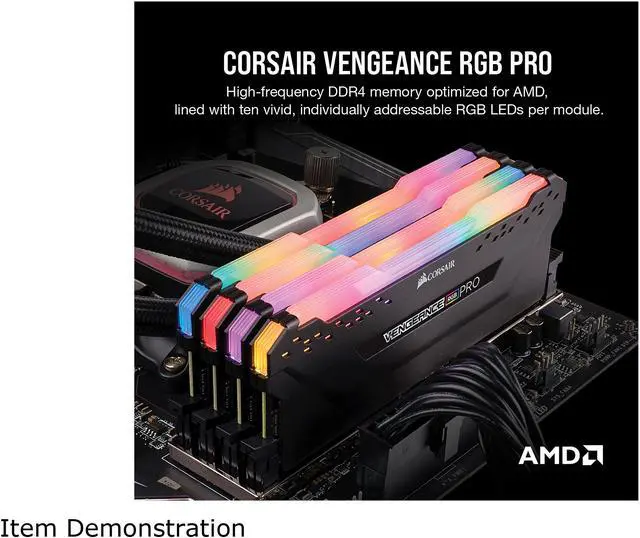 Alt view image 2 of 5 - CORSAIR Vengeance RGB Pro (AMD Ryzen Ready) 32GB (2 x 16GB) 288-Pin DDR4 3200 (PC4 25600) Desktop Memory Model CMW32GX4M2Z3200C16