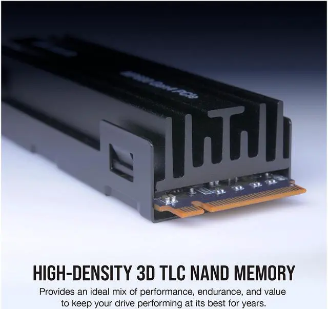 Alt view image 4 of 14 - Corsair Force MP600 M.2 2280 500GB PCI-Express Gen 4.0 x4 NVMe 3D TLC Internal Solid State Drive (SSD) CSSD-F500GBMP600