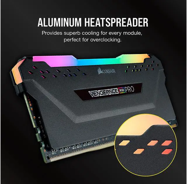 Alt view image 7 of 7 - CORSAIR Vengeance RGB Pro 64GB (2 x 32GB) 288-Pin PC RAM DDR4 3200 (PC4 25600) Desktop Memory Model CMW64GX4M2E3200C16