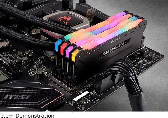 Alt view image 5 of 6 - CORSAIR Vengeance RGB Pro 64GB (4 x 16GB) 288-Pin PC RAM DDR4 3200 (PC4 25600) Desktop Memory Model CMW64GX4M4E3200C16