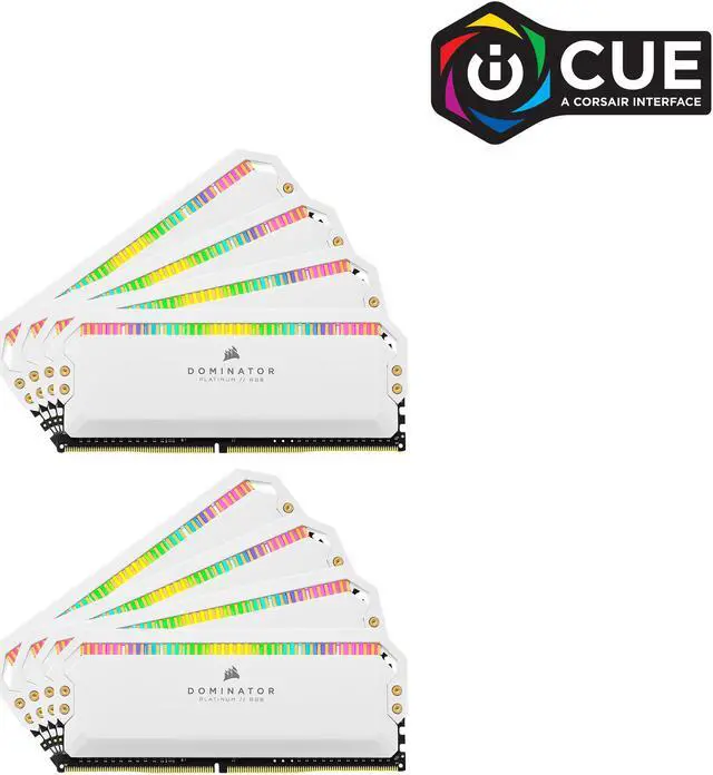 Main image of CORSAIR Dominator Platinum RGB 128GB (8 x 16GB) DDR4 3200 (PC4 25600) Desktop Memory Model CMT128GX4M8C3200C16W