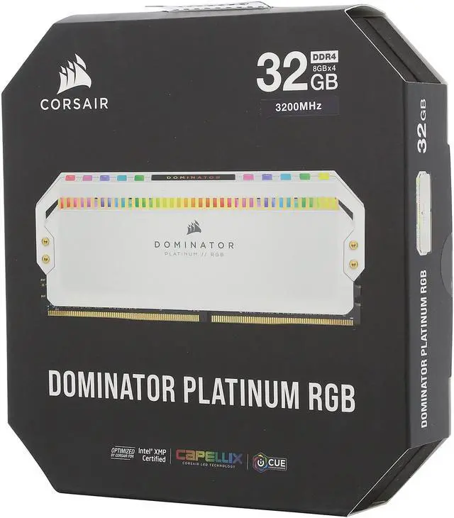 Alt view image 5 of 5 - CORSAIR Dominator Platinum RGB 32GB (4 x 8GB) 288-Pin PC RAM DDR4 3200 (PC4 25600) Desktop Memory Model CMT32GX4M4C3200C16W