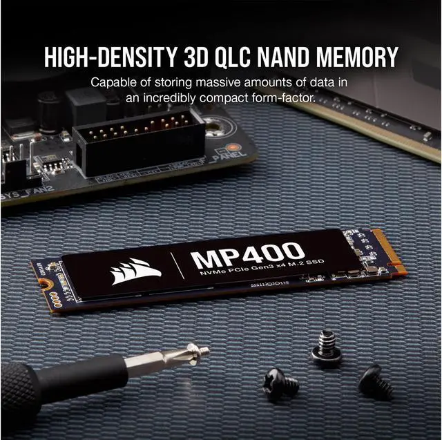 Alt view image 4 of 7 - Corsair MP400 M.2 2280 4TB PCI-Express 3.0 x4, NVMe 1.3 3D QLC Internal Solid State Drive (SSD) CSSD-F4000GBMP400