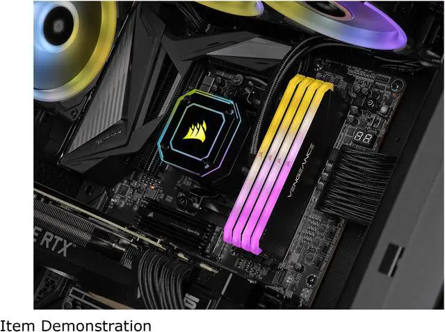 Alt view image 5 of 5 - CORSAIR Vengeance RGB RS 64GB (4 x 16GB) 288-Pin PC RAM DDR4 3200 (PC4 25600) Desktop Memory Model CMG64GX4M4E3200C16