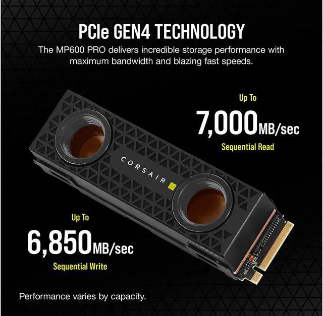 Alt view image 10 of 13 - Corsair MP600 PRO XT Hydro X Edition M.2 2280 2TB PCI-Express 4.0 x4 NVMe 1.4 3D TLC Internal Solid State Drive up to 7,100MB/sec (SSD) CSSD-F2000GBMP600PHXT
