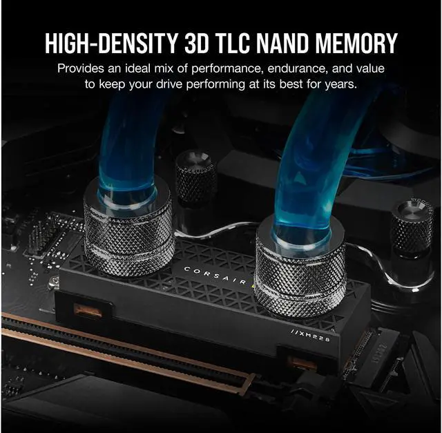 Alt view image 12 of 13 - Corsair MP600 PRO XT Hydro X Edition M.2 2280 4TB PCI-Express 4.0 x4 NVMe 1.4 3D TLC Internal Solid State Drive Up to 7,100MB/sec (SSD) CSSD-F4000GBMP600PHXT