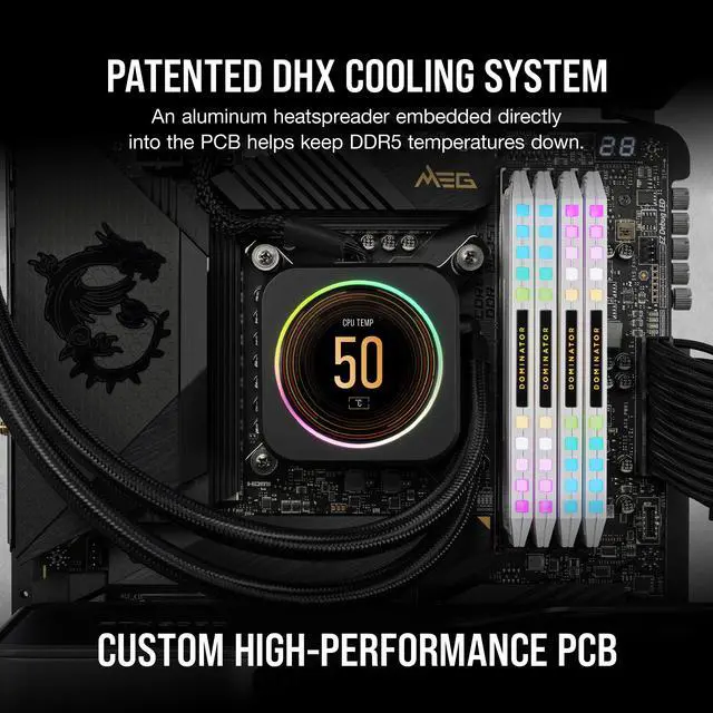 Alt view image 3 of 5 - CORSAIR Dominator Platinum RGB 32GB (2 x 16GB) 288-Pin PC RAM DDR5 5600 (PC5 44800) Desktop Memory Model CMT32GX5M2B5600C36W