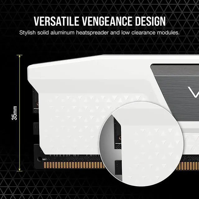 Alt view image 3 of 7 - CORSAIR Vengeance 32GB (2 x 16GB) 288-Pin PC RAM DDR5 6000 (PC5 48000) Desktop Memory Model CMK32GX5M2E6000Z36W