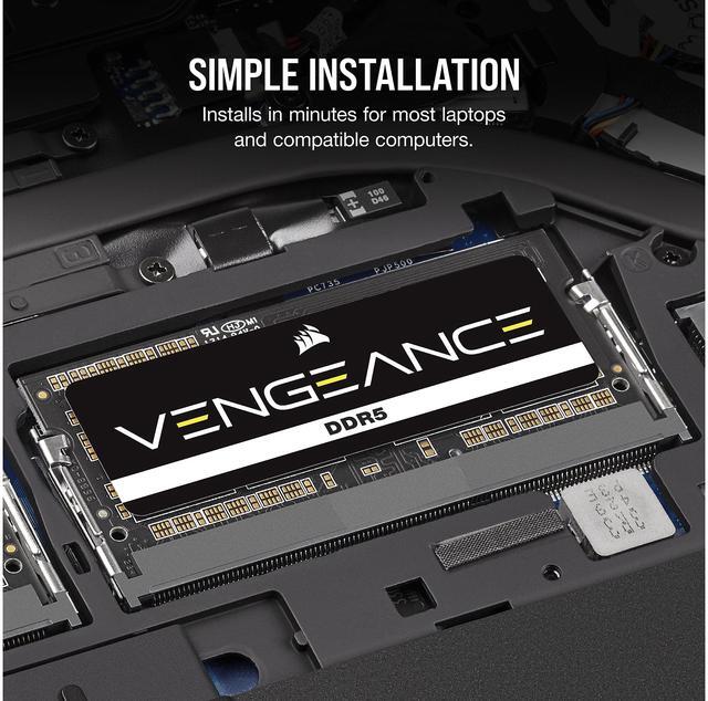 Alt view image 4 of 4 - CORSAIR Vengeance 32GB (2 x 16GB) 262-Pin DDR5 SO-DIMM DDR5 5600 (PC5 44800) Laptop Memory Model CMSX32GX5M2A5600C48