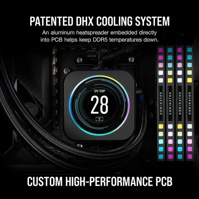Alt view image 4 of 5 - CORSAIR Dominator Platinum RGB 64GB (2 x 32GB) 288-Pin PC RAM DDR5 5600 (PC5 44800) XMP 3.0 AMD EXPO Desktop Memory Model CMT64GX5M2B5600Z40K