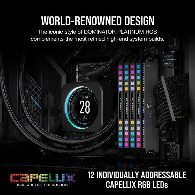 Alt view image 5 of 5 - CORSAIR Dominator Platinum RGB 64GB (2 x 32GB) 288-Pin PC RAM DDR5 5600 (PC5 44800) XMP 3.0 AMD EXPO Desktop Memory Model CMT64GX5M2B5600Z40K