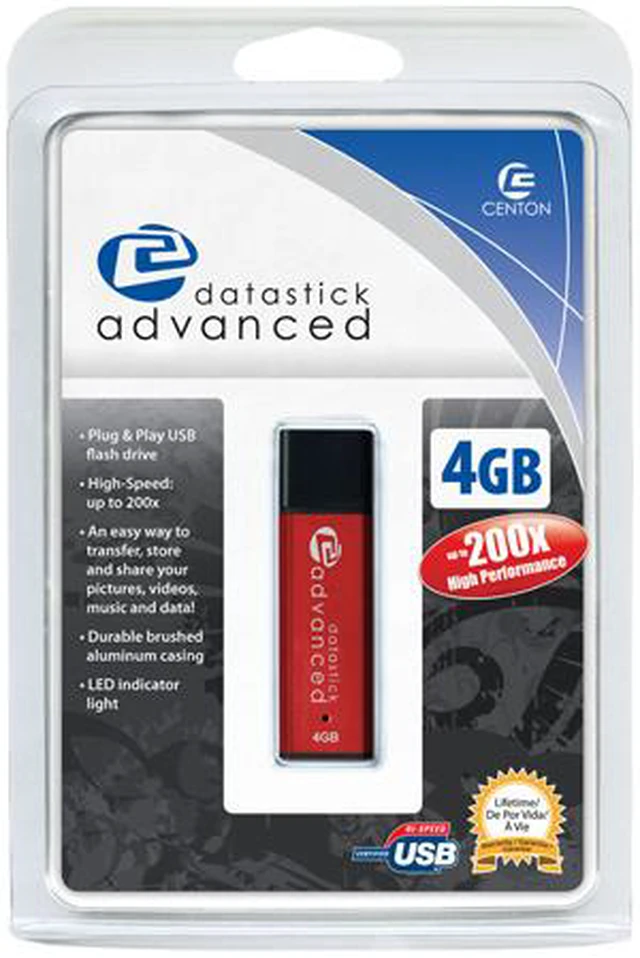 CENTON Data Stick Advanced 4GB Flash Drive (USB2.0 Portable) - Newegg.com