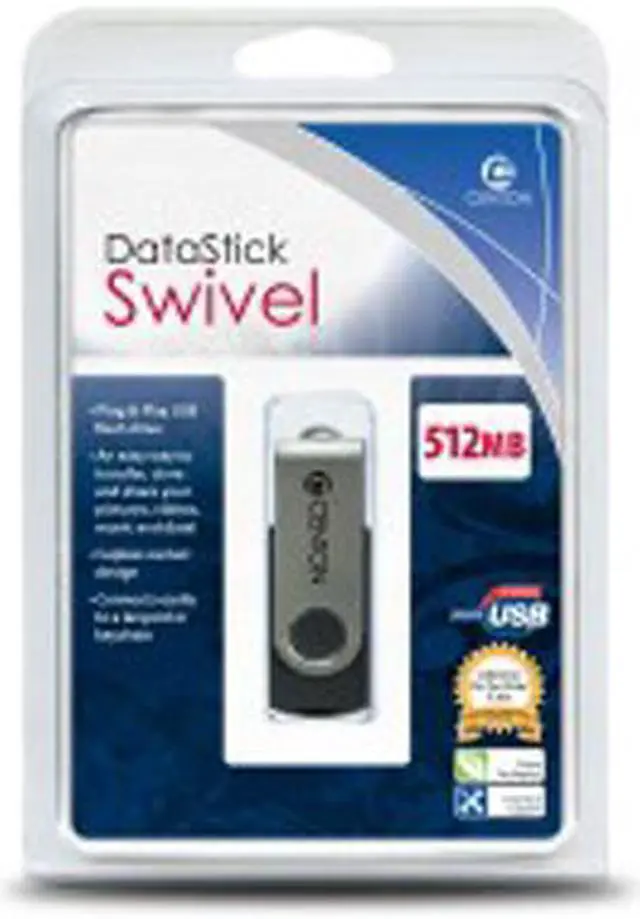 Main image of CENTON DataStick Swivel 512MB USB 2.0 Flash Drive Model DSV512MB-001 DSV512MB-001