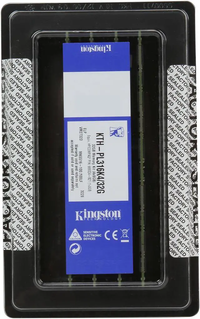 Alt view image 3 of 3 - Kingston 32GB (4 x 8GB) 240-Pin DDR3 SDRAM ECC Registered DDR3 1600 System Specific Memory Model KTH-PL316K4/32G