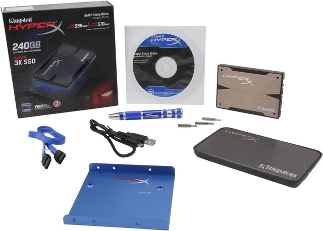 Alt view image 5 of 5 - Kingston HyperX 3K 2.5" 240GB SATA III MLC Internal Solid State Drive (SSD) (Upgrade Bundle Kit) SH103S3B/240G