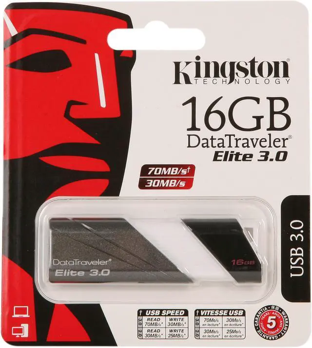 Alt view image 5 of 5 - Kingston DataTraveler Elite 16GB USB 3.0 Flash Drive DTE30/16GB