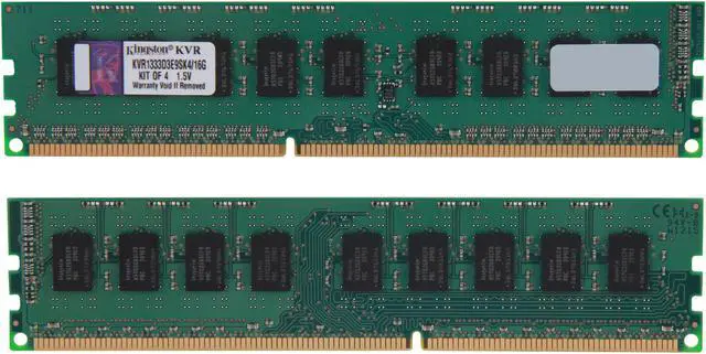 Alt view image 2 of 3 - Kingston 16GB (4 x 4GB) ECC Unbuffered DDR3 1333 Server Memory w/TS Model KVR1333D3E9SK4/16G