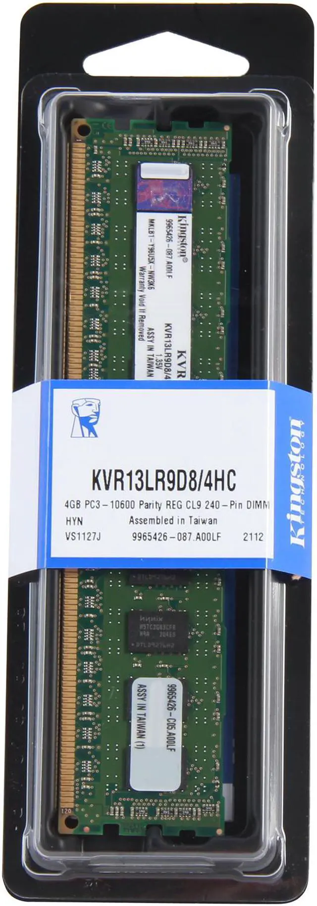 Alt view image 3 of 3 - Kingston 4GB ECC Registered DDR3 1333 Server Memory DR x8 1.35V Server Hynix C Model KVR13LR9D8/4HC