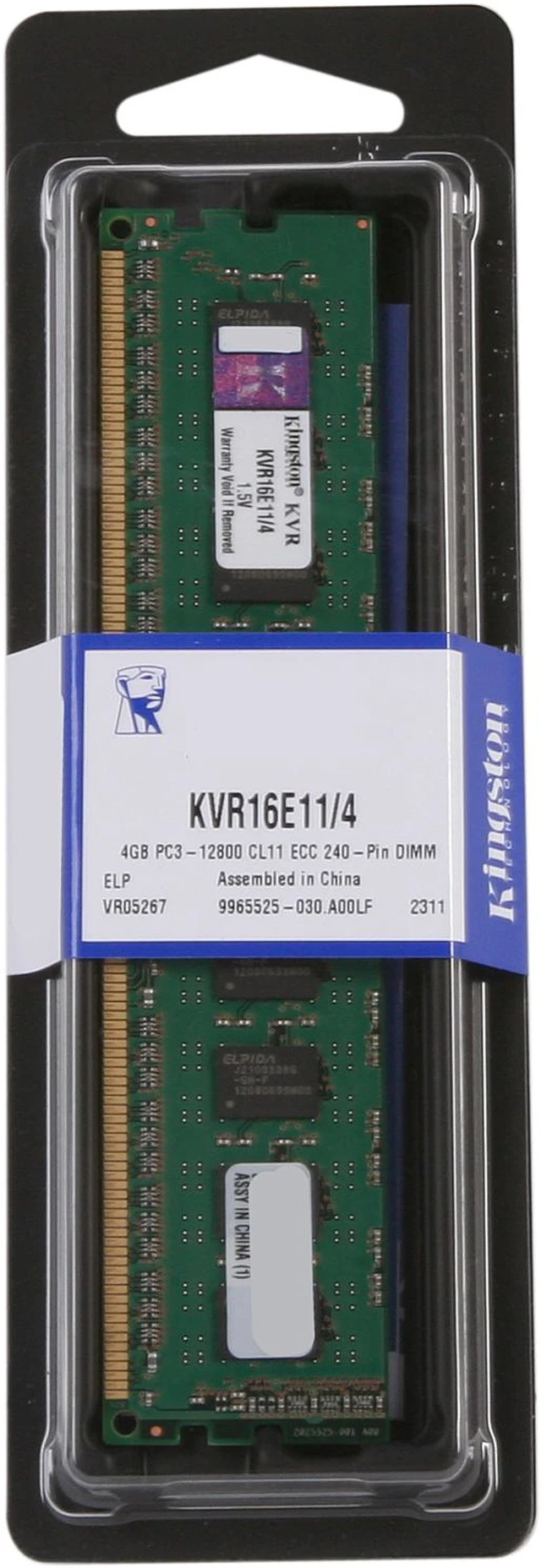 Alt view image 3 of 3 - Kingston 4GB ECC Unbuffered DDR3 1600 Server Memory Model KVR16E11/4