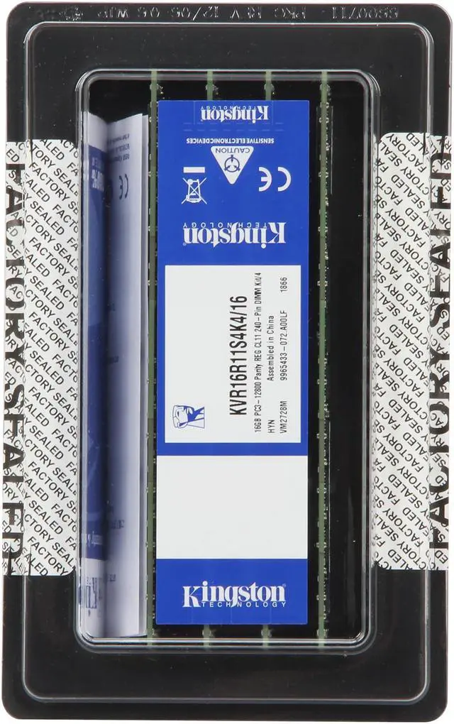 Alt view image 3 of 3 - Kingston 16GB (4 x 4GB) ECC Registered DDR3 1600 Server Memory SR x4 Model KVR16R11S4K4/16