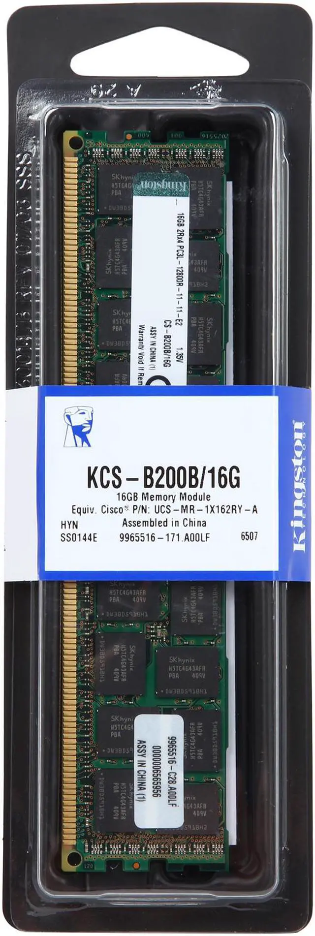 Alt view image 2 of 2 - Kingston 16GB 240-Pin DDR3 SDRAM ECC Registered DDR3 1600 (PC3 12800) System Specific Memory Model KCS-B200B/16G