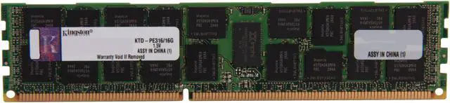 Main image of Kingston 16GB 240-Pin DDR3 SDRAM ECC Registered DDR3 1600 (PC3 12800) System Specific Memory Model KTD-PE316/16G