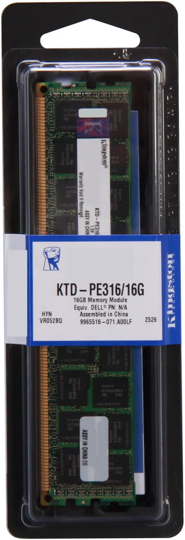 Alt view image 2 of 2 - Kingston 16GB 240-Pin DDR3 SDRAM ECC Registered DDR3 1600 (PC3 12800) System Specific Memory Model KTD-PE316/16G