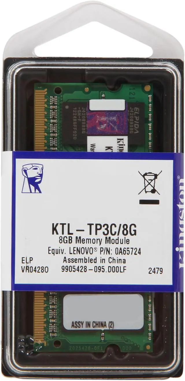 Alt view image 3 of 3 - Kingston 8GB Unbuffered DDR3 1600 (PC3 12800) System Specific Memory Model KTL-TP3C/8G