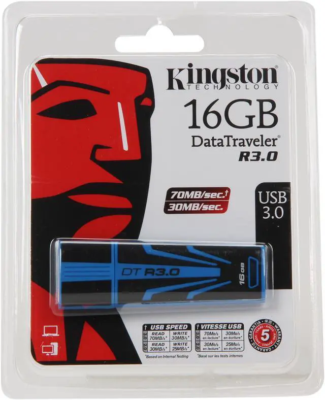 Alt view image 5 of 5 - Kingston DataTraveler R3.0 16GB USB 3.0 Flash Drive DTR30/16GB