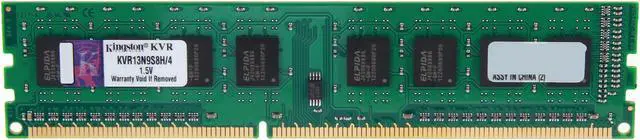 Main image of Kingston 4GB 240-Pin PC RAM DDR3 1333 Desktop Memory SR x8 STD Height 30mm Model KVR13N9S8H/4