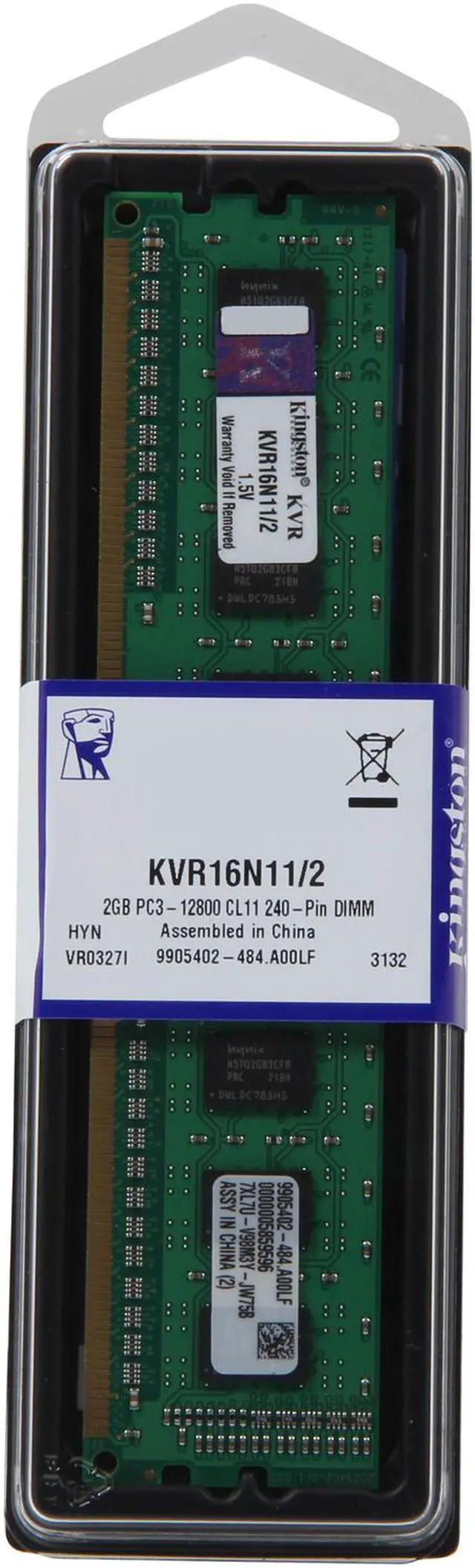Alt view image 3 of 3 - Kingston 2GB DDR3 1600 Desktop Memory Model KVR16N11/2