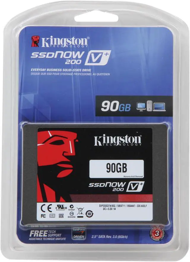Alt view image 6 of 6 - Kingston SSDNow V+200 2.5" 90GB SATA III Internal 7mm Solid State Drive (SSD) (Stand-alone Drive) KR-S3090-3H