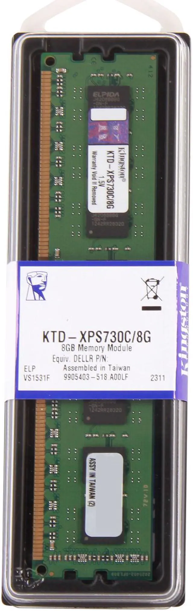 Alt view image 3 of 3 - Kingston 8GB Unbuffered DDR3 1600 (PC3 12800) System Specific Memory Model KTD-XPS730C/8G