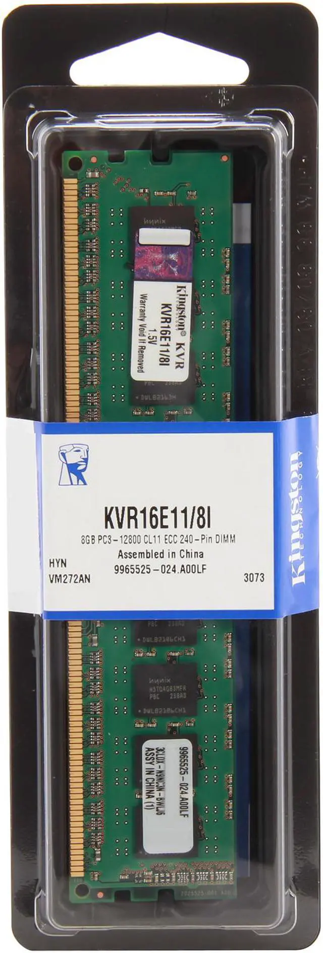 Alt view image 3 of 3 - Kingston 8GB ECC Unbuffered DDR3 1600 Server Memory w/TS Intel Model KVR16E11/8I