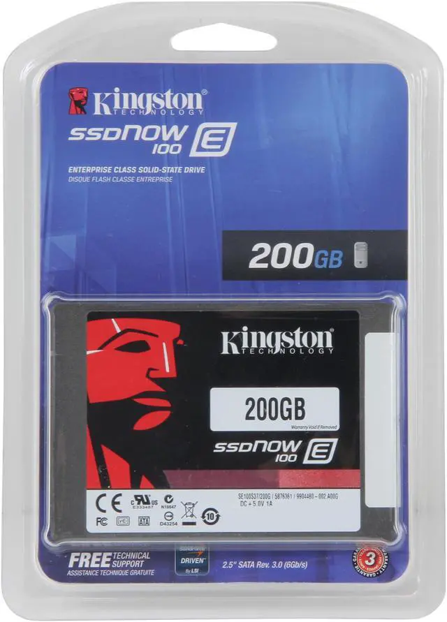 Alt view image 5 of 5 - Kingston SSDNow E100 SE100S37/200G 2.5" 200GB SATA III Enterprise Solid State Drive