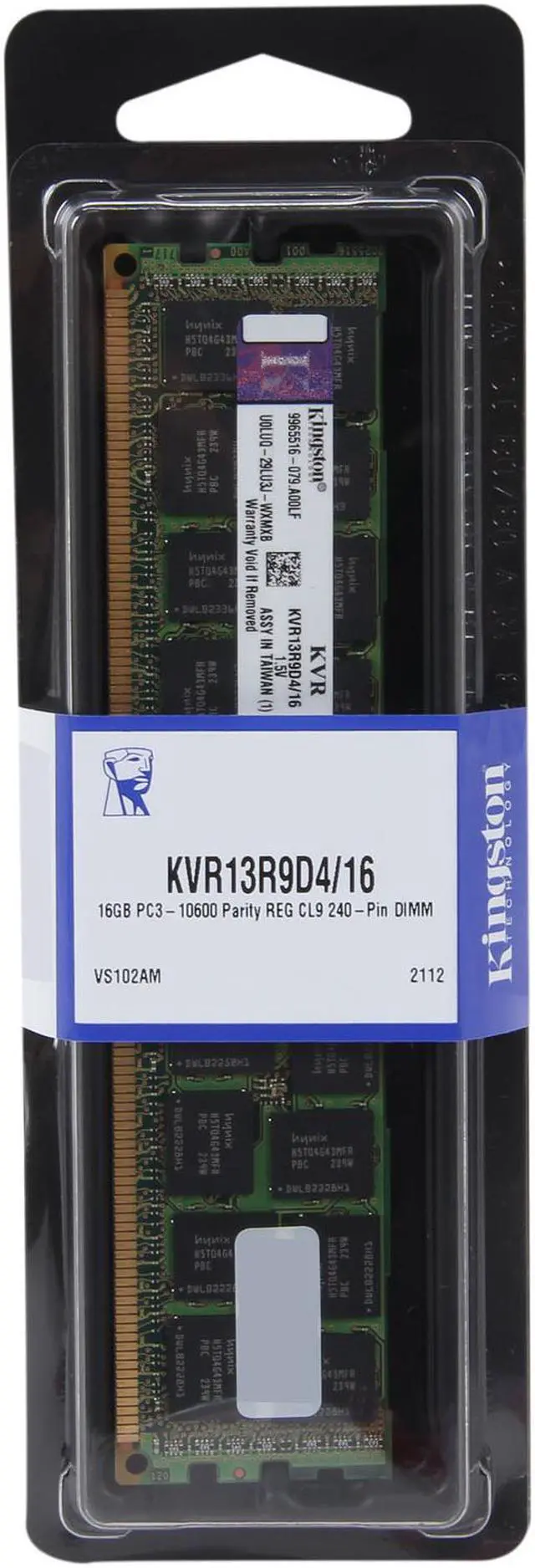 Alt view image 2 of 2 - Kingston 16GB ECC Registered DDR3 1333 (PC3 10660) Server Memory DR x4 w/TS Model KVR13R9D4/16