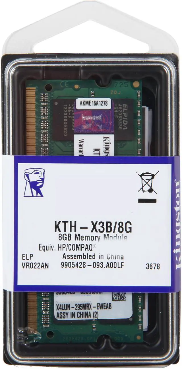 Alt view image 3 of 3 - Kingston 8GB Unbuffered DDR3 1333 System Specific Memory Model KTH-X3B/8G