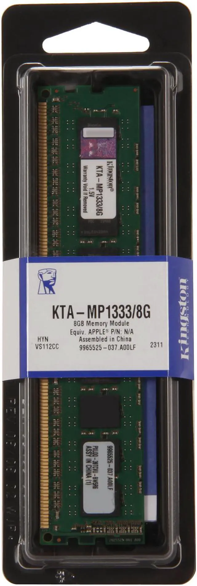 Alt view image 3 of 3 - Kingston 8GB DDR3 1333 ECC Memory for Apple with thermal sensor Model KTA-MP1333/8G