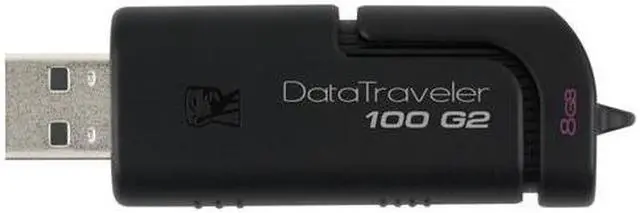 Main image of Kingston DataTraveler 100 G2 DT100G2/8GBZ 8 GB USB 2.0 Flash Drive - Black