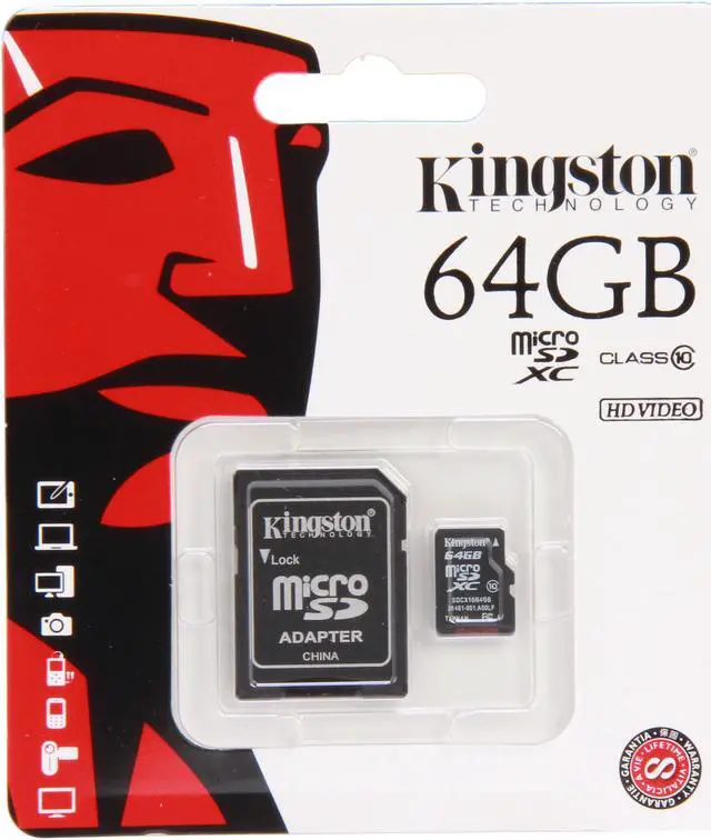 Alt view image 4 of 4 - Kingston 64 GB MicroSD Extended Capacity (Micro SDXC) Flash Card